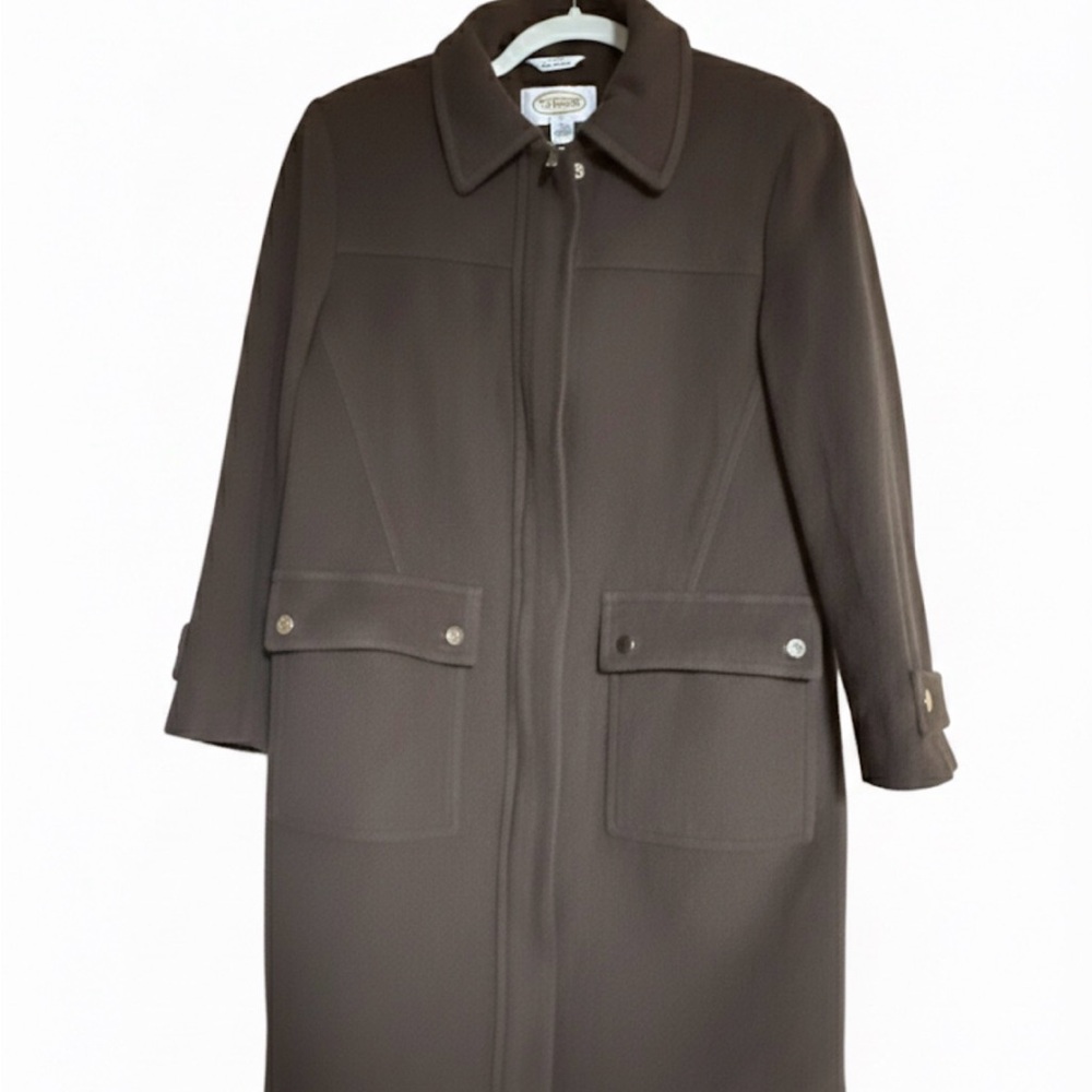 Talbots Wool Dark Brown Trench Coat